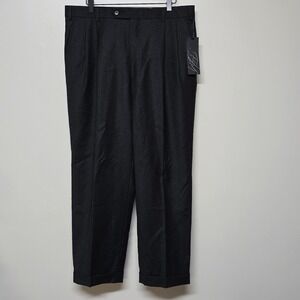 Enzo Mantovani Wool Cashmere Mens 36/30(28) Gray Dress Slacks Pleated Cuffed NWT